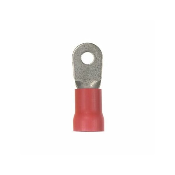 Panduit Ring Terminal, 3/8 in Stud Size, 2 AWG, 600 V, Vinyl Insulated, Red, 10 PK PV2-38R-XY - main